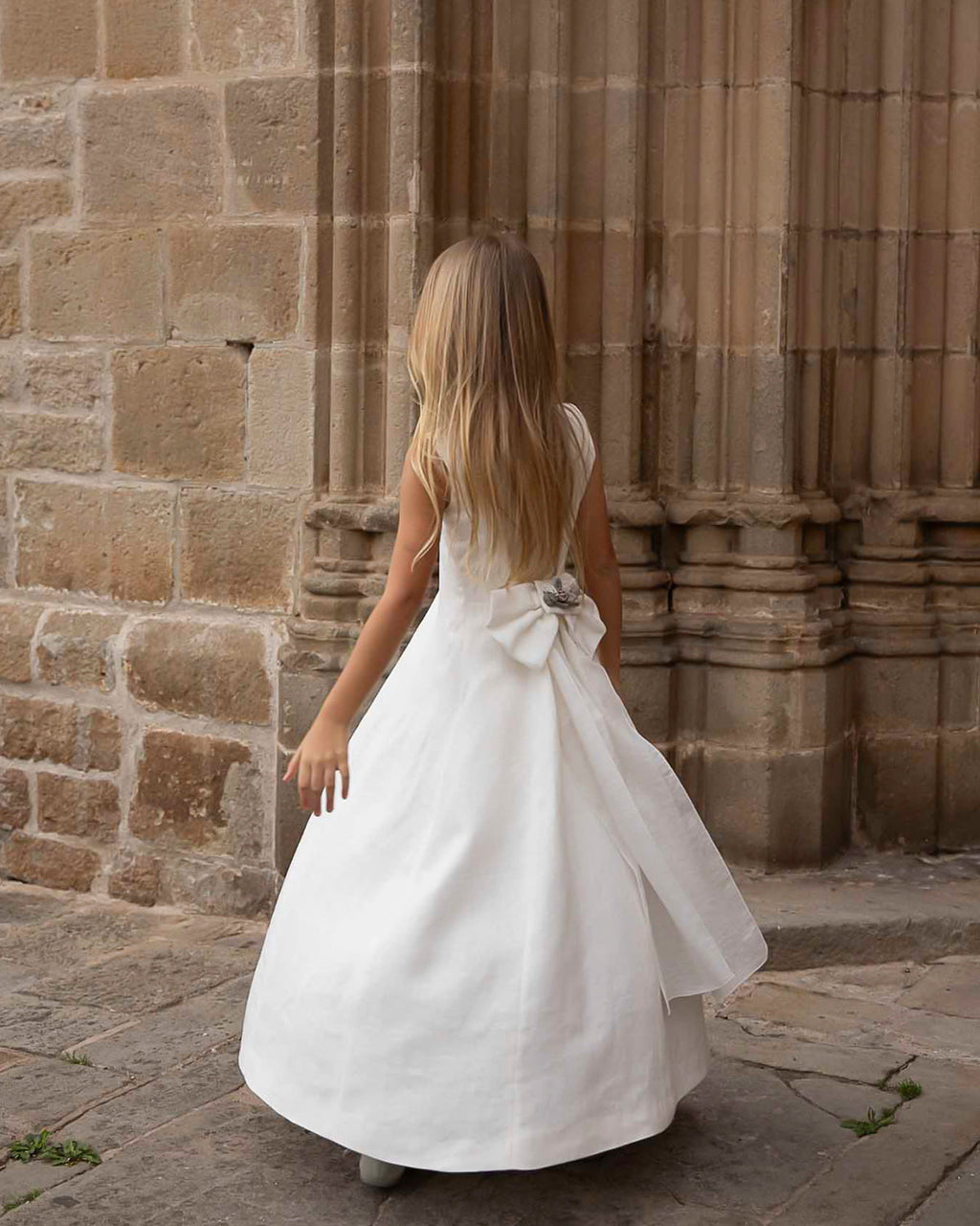 VESTIDO MARTA LARGO CON LAZADA