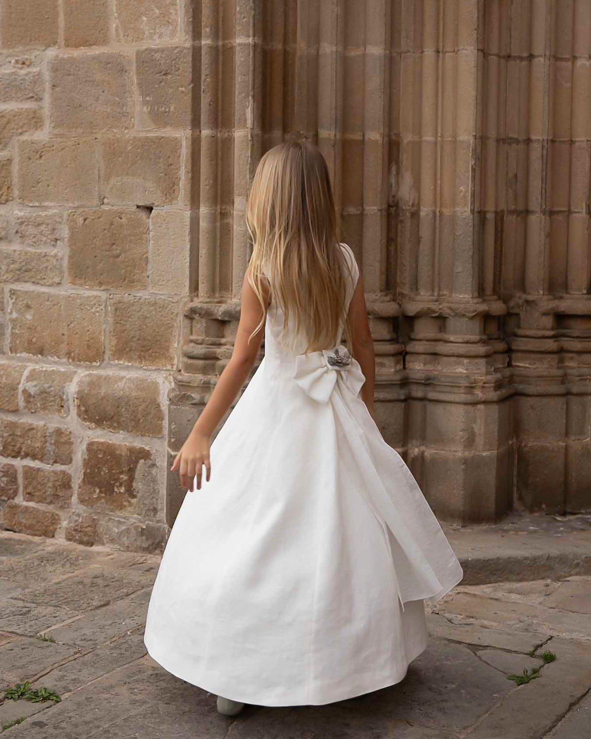 VESTIDO MARTA LARGO CON LAZADA