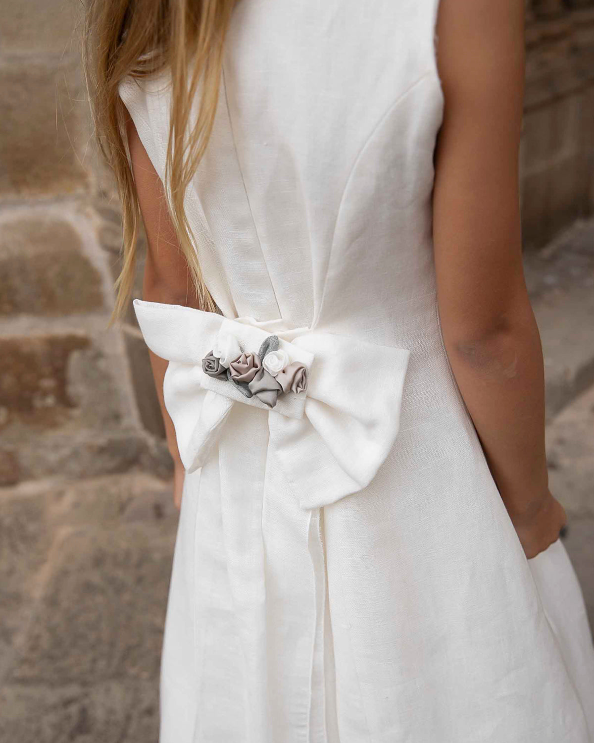 VESTIDO MARTA LARGO CON LAZADA