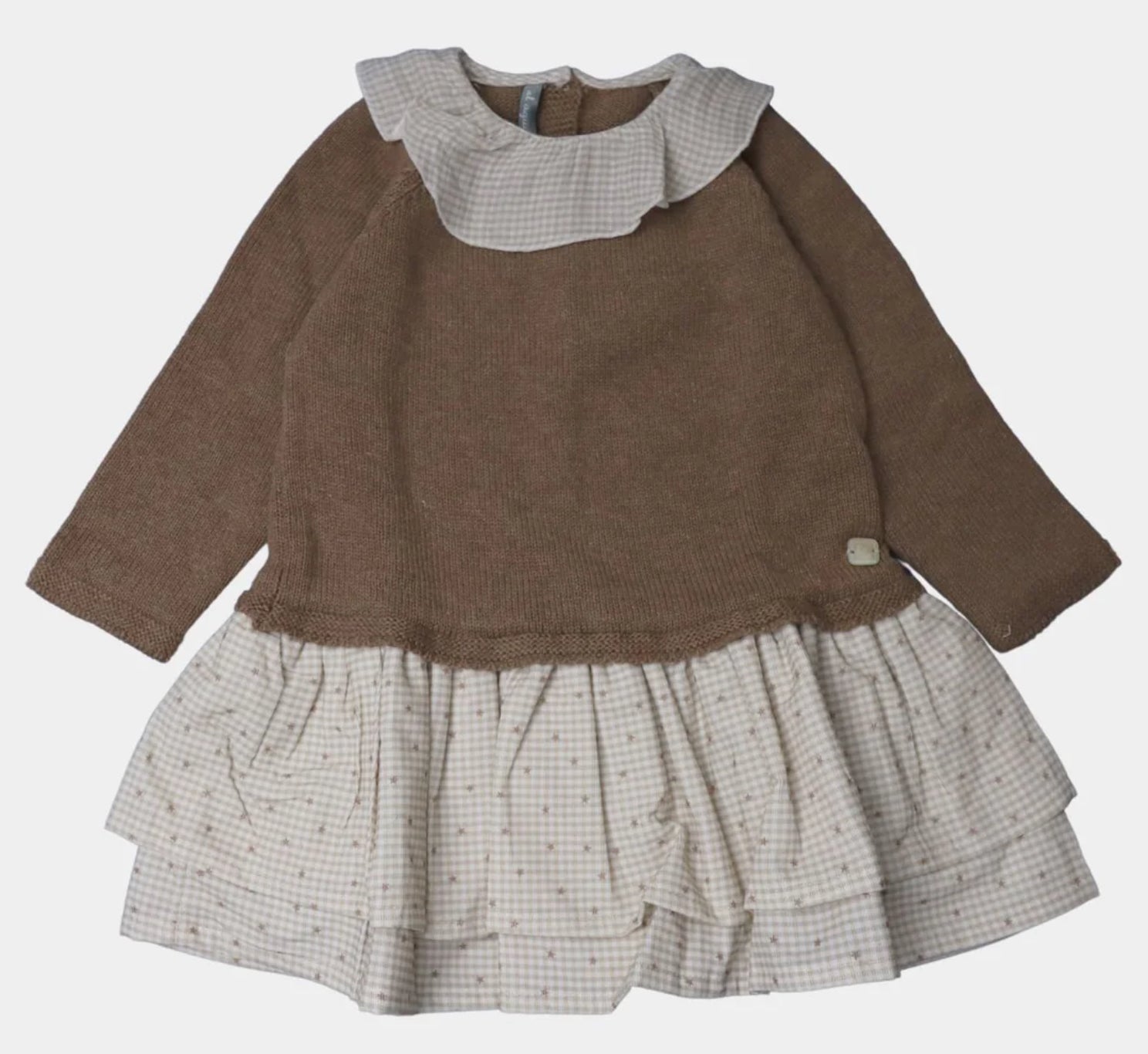 VESTIDO ALEX VICHY BEIG ESTRELLITA