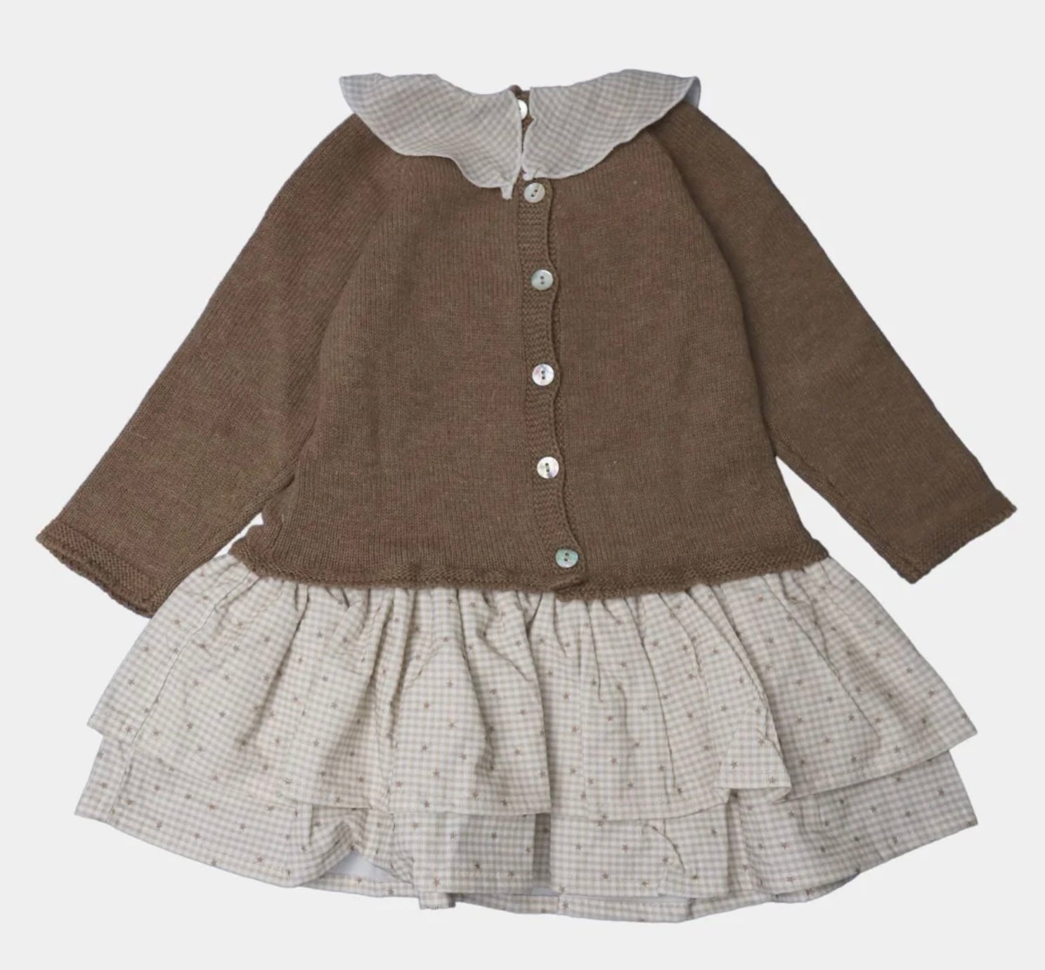 VESTIDO ALEX VICHY BEIG ESTRELLITA